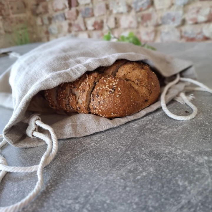 WOREK LNIANY na pieczywo, zioła, suszoną żywność, bieliznę, kosmetyki, buty - 40 cm x 30 cm