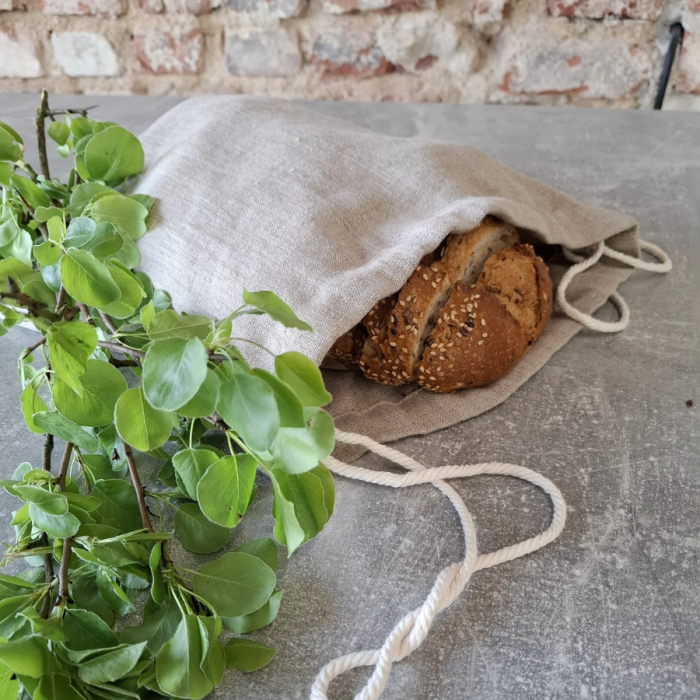 WOREK LNIANY na pieczywo, zioła, suszoną żywność, bieliznę, kosmetyki, buty - 40 cm x 30 cm