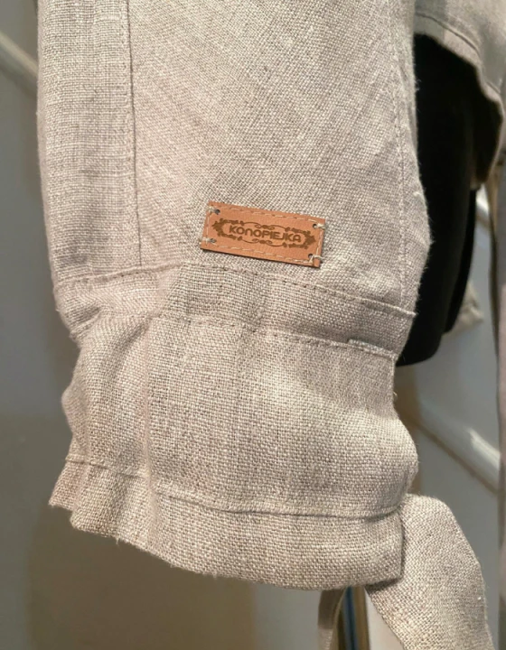 Kurtka, Żakiet damski, naturalny beż LEN 100% - rozmiar uniwersalny