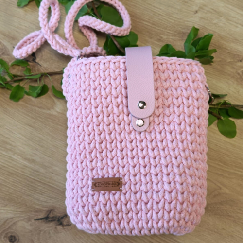 Torebka PLECIONA, listonoszka JASNY RÓŻ