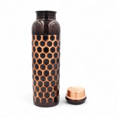 BUTELKA miedziana antyczna, 1 l - PLASTER MIODU