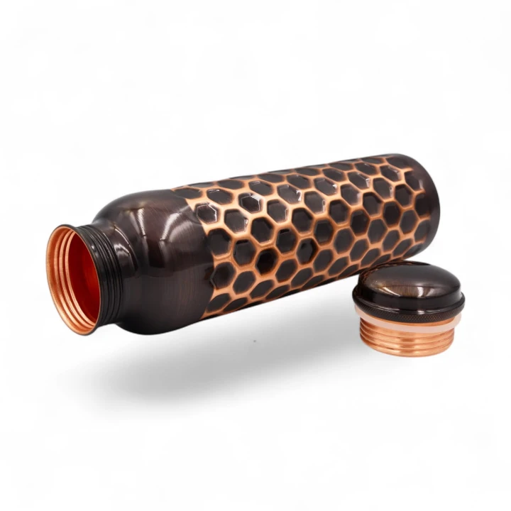 BUTELKA miedziana antyczna, 1 l - PLASTER MIODU