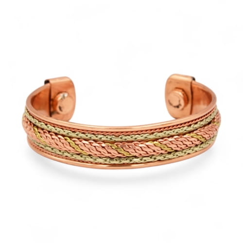 BRANSOLETKA miedziana Przeplot