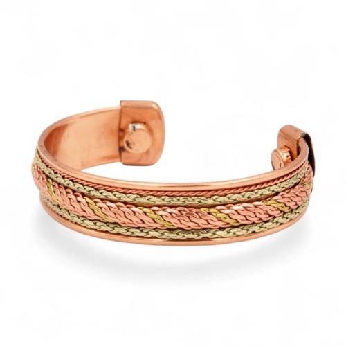 BRANSOLETKA miedziana Przeplot