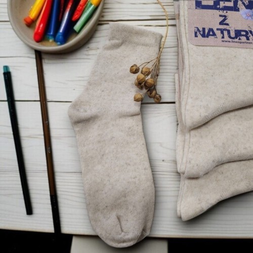 Lniane Skarpetki dla Dzieci - naturalne