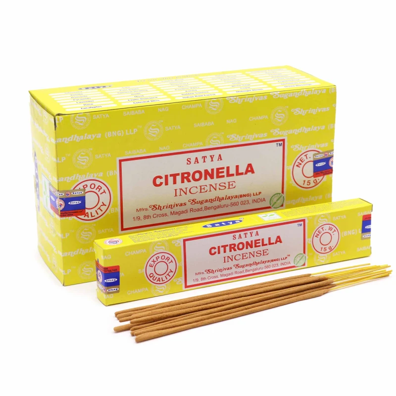 KADZIDEŁKA w patyczkach Satya - Citronella ANTYKOMAROWE, 15g