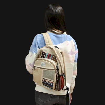 Plecak z konopi i bawełny - Suwaki, ŚREDNI