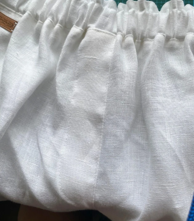 Szorty LNIANE, spodenki damskie LEN 100% - BIAŁE, rozmiar S/M