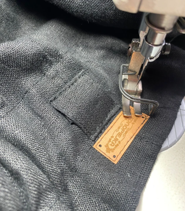 Spodnie Lniane damskie, BARELL na gumce, czarne - rozmiar S/M