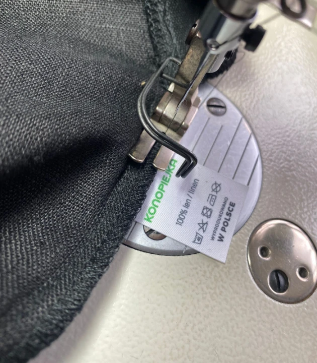 Spodnie Lniane damskie, BARELL na gumce, czarne - rozmiar S/M