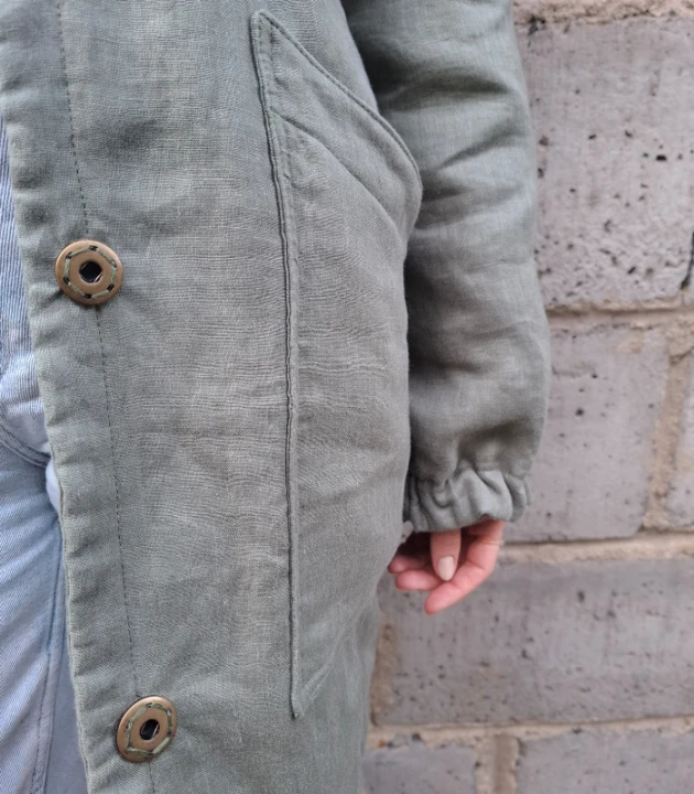 KURTKA LNIANA OCIEPLANA z bawełnianym wypełnieniem, rozmiar UNIWERSALNY