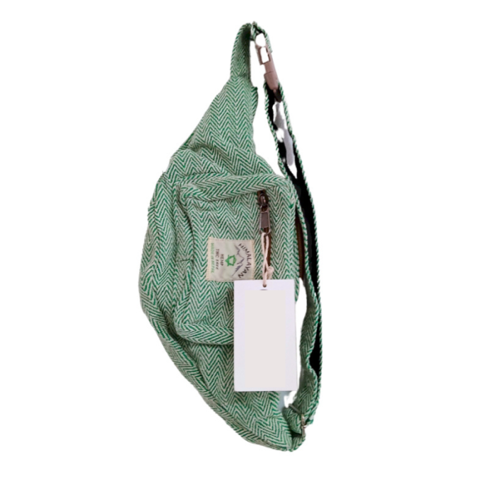 SASZETKA na biodra z konopi i bawełny - kolor ZIELONY