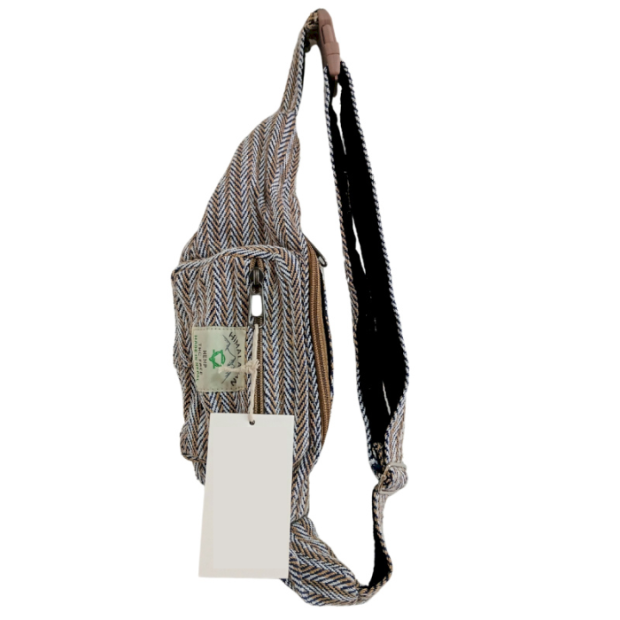 SASZETKA na biodra z konopi i bawełny - kolor BRĄZOWY