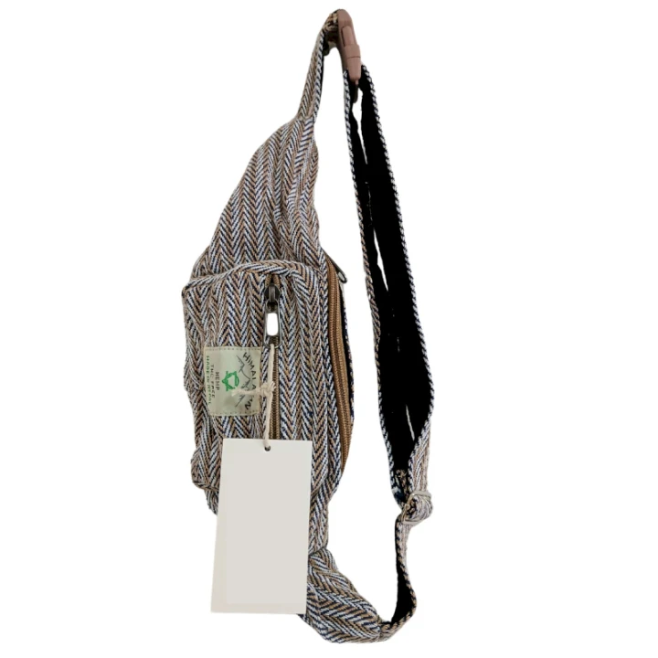 SASZETKA na biodra z konopi i bawełny - kolor BRĄZOWY