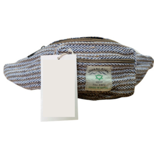 SASZETKA na biodra z konopi i bawełny - kolor BRĄZOWY