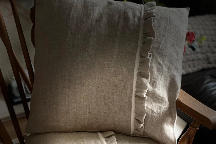 Komplet Poszewek Dekoracyjnych Lnianych - 40x40 cm (2szt.) FALBANKA