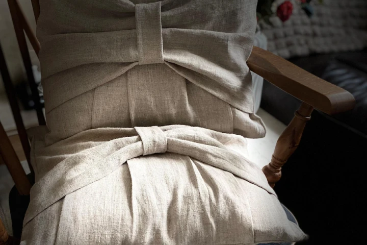 Komplet Poszewek Dekoracyjnych LEN 100% - 40x40 cm, (2 szt. ) KOKARDA