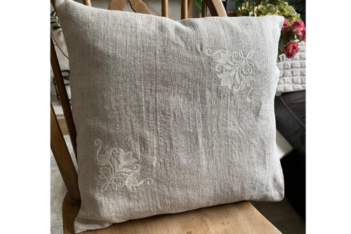 Komplet Poszewek Dekoracyjnych Lnianych - 40x40 cm, (2szt.) HAFT