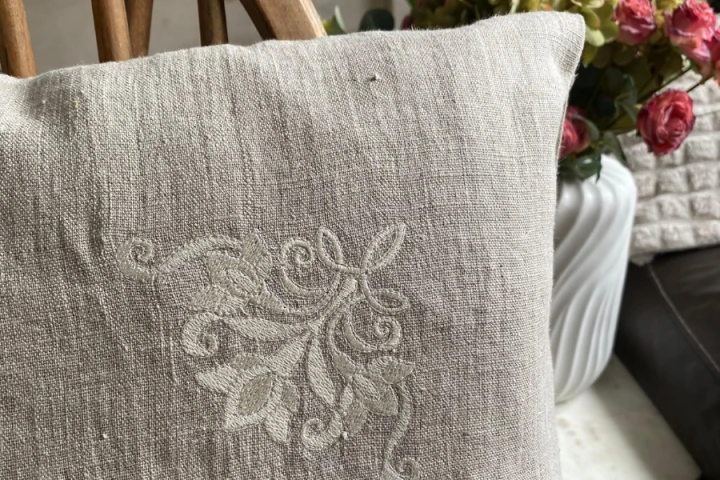 Komplet Poszewek Dekoracyjnych Lnianych - 40x40 cm, (2szt.) HAFT