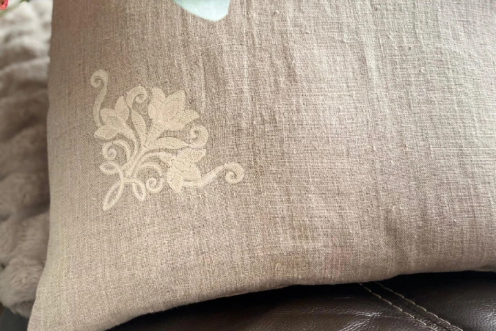 Komplet Poszewek Dekoracyjnych Lnianych - 40x40 cm, (2szt.) HAFT