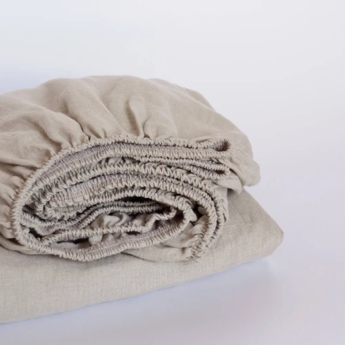 Lniane Prześcieradło Z Gumką - NATURALNE, 220 x 200 cm