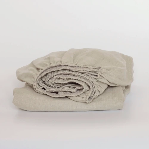 Lniane Prześcieradło Z Gumką - NATURALNE, 220 x 200 cm