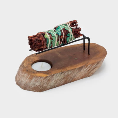 Podstawka na Palo Santo z Drewna Gamal - Bielona