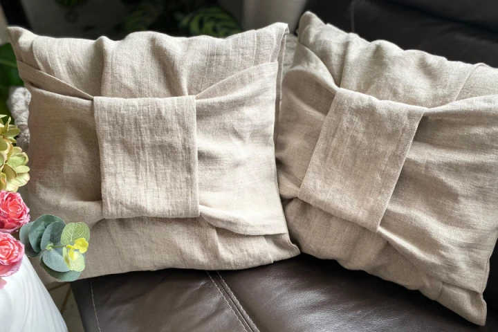 Komplet Poszewek Dekoracyjnych Lnianych - 40x40 cm, (2 szt. )