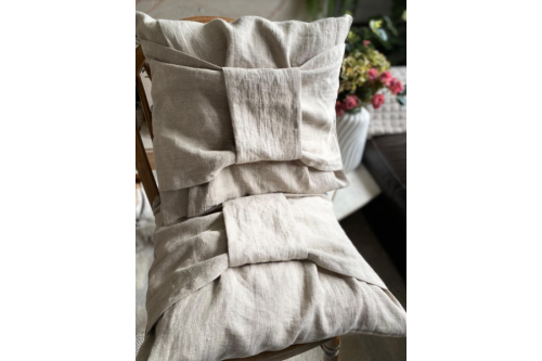 Komplet Poszewek Dekoracyjnych Lnianych - 40x40 cm, (2 szt. )