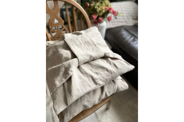 Komplet Poszewek Dekoracyjnych Lnianych - 40x40 cm, (2 szt. )