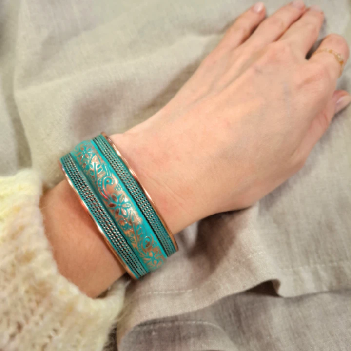 BRANSOLETKA miedziana Patyna