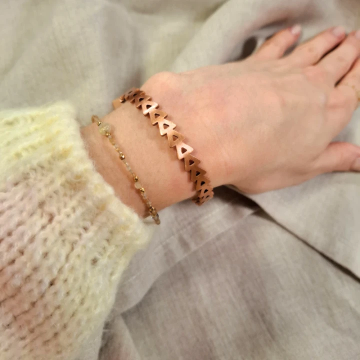 BRANSOLETKA miedziana Trójkąty