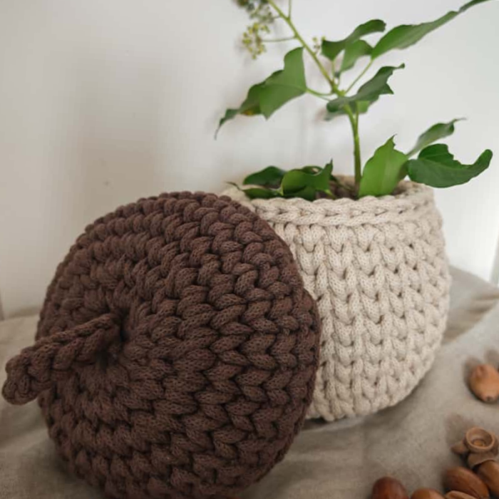 ŻOŁĄDŹ - jesienna dekoracja ze sznurka bawełnianego