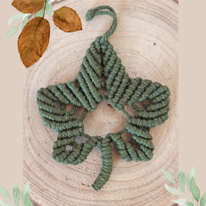 LIŚCIE 2 szt. - jesienna dekoracja ze sznurka bawełnianego ZIELONE