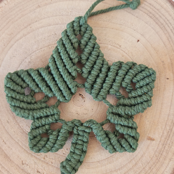 LIŚCIE 2 szt. - jesienna dekoracja ze sznurka bawełnianego ZIELONE II