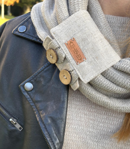 KOMIN lniany Z ZAPINKĄ