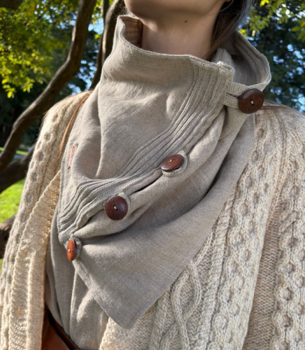 KOMIN lniany ZAPINANY NA GUZIKI