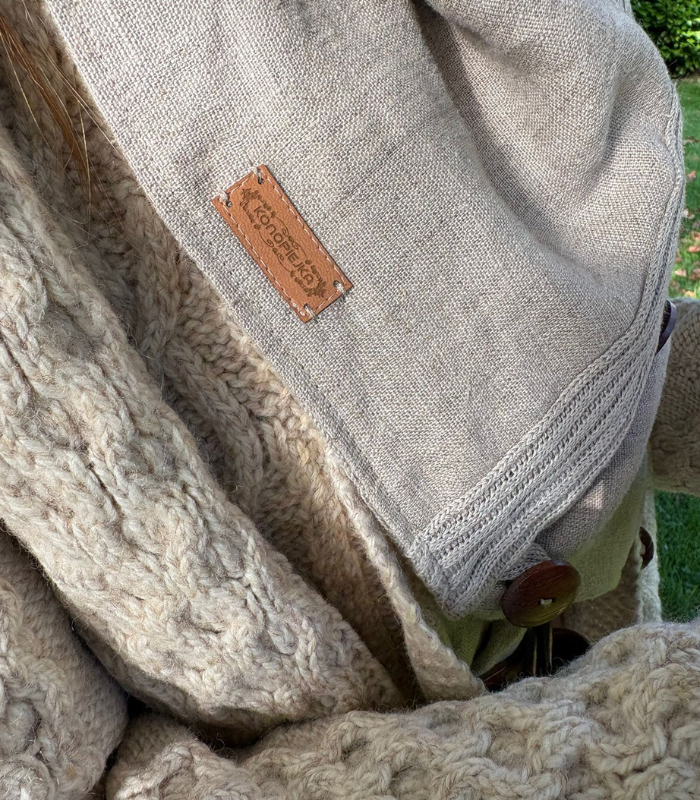 KOMIN lniany ZAPINANY NA GUZIKI