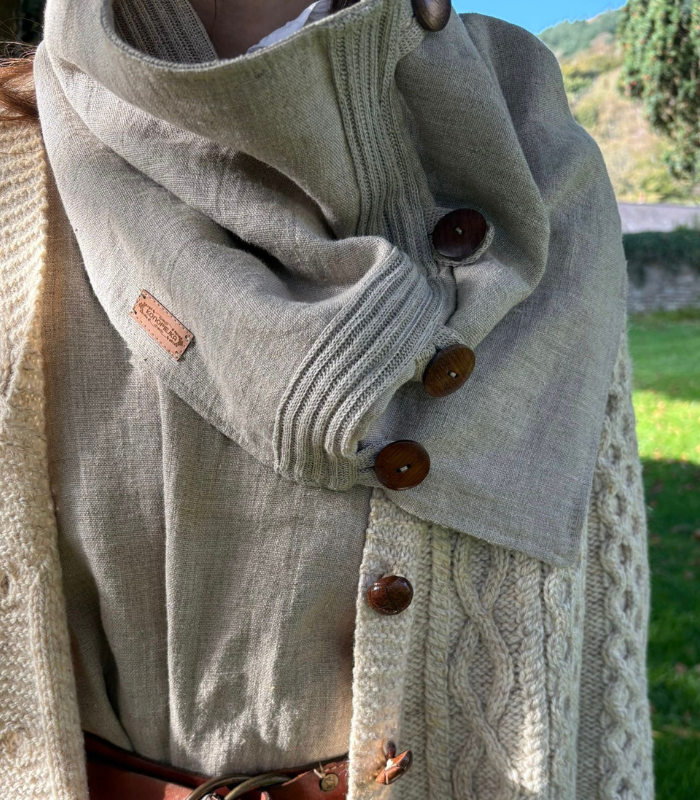 KOMIN lniany ZAPINANY NA GUZIKI