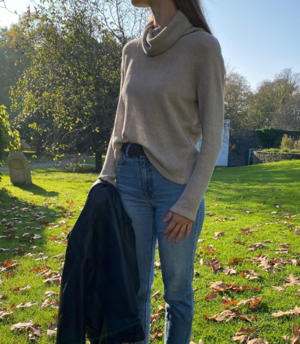 GOLF dzianinowy 100% LEN / rozmiar S/M