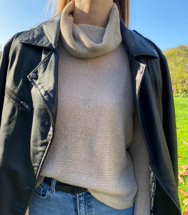 GOLF dzianinowy 100% LEN / rozmiar S/M