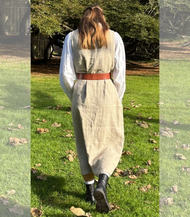 Suknia Lniana PRINCESKA 100% LEN / rozmiar S/M