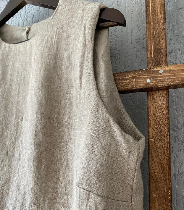 Suknia Lniana PRINCESKA 100% LEN / rozmiar S/M