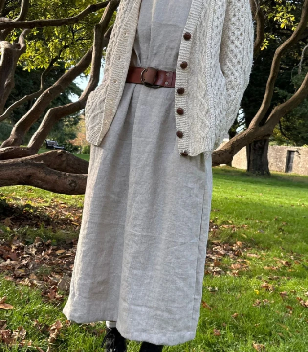 Suknia Lniana PRINCESKA 100% LEN / rozmiar S/M