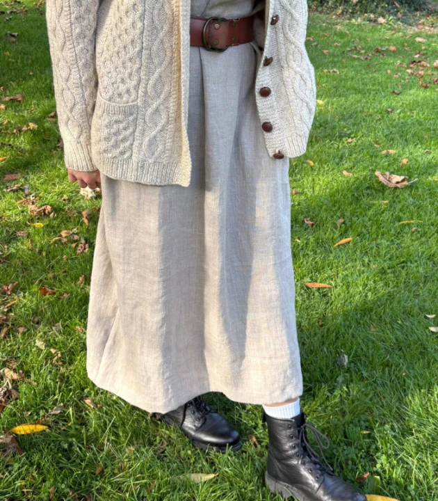 Suknia Lniana PRINCESKA 100% LEN / rozmiar S/M