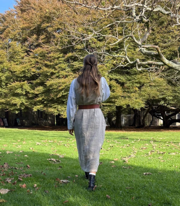 Suknia Lniana PRINCESKA 100% LEN / rozmiar S/M