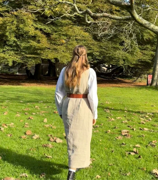 Suknia Lniana PRINCESKA 100% LEN / rozmiar S/M