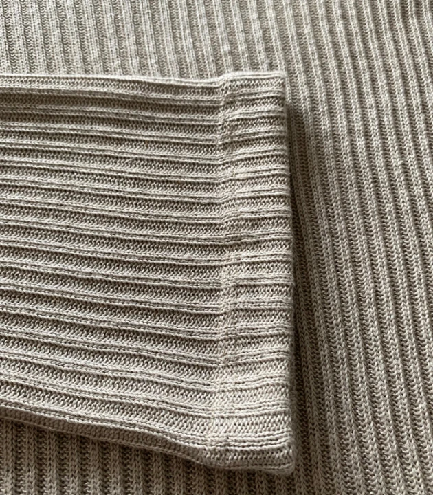 Suknia Lniana DZIANINOWA 100% LEN z półgolfem / rozmiar UNIWERSALNY