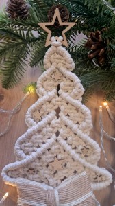 Choinka z makramy 2 szt. Ozdoba świąteczna