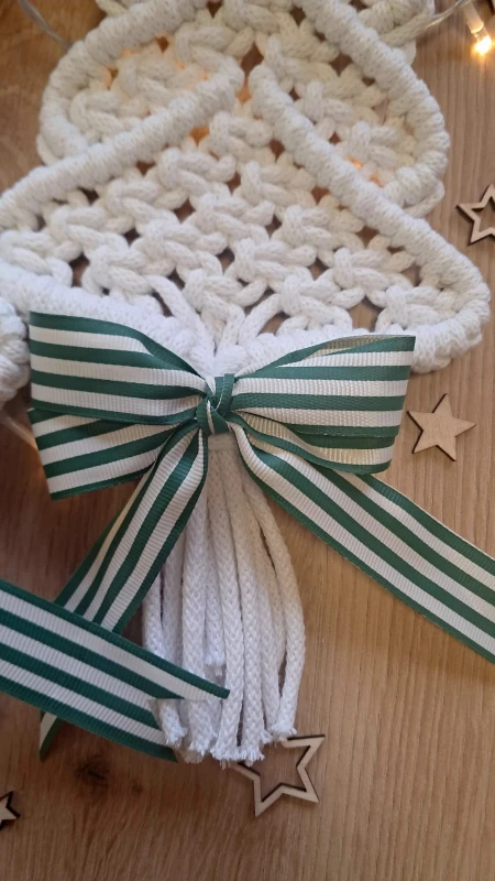 Choinka z makramy 2 szt. Ozdoba świąteczna